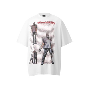 Camiseta de Marca Urbana de Alta Calidad, Corte Regular, Estilo Vintage Lavado, Estampado Oscuro, Manga Corta, 100% Algodón Transpirable - Product Image 4