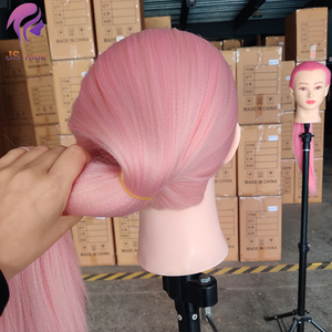 Tête de mannequin d'entraînement de haute qualité, cheveux longs roses, blonds et bruns, pour la <span class=keywords><strong>coiffure</strong></span>, tresses hollandaises, françaises et queue de poisson - Product Image 5