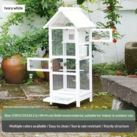 Cage à oiseaux extérieure en bois massif et métal avec couverture imperméable, facile à nettoyer, pour perroquets, cailles et canaris