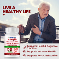 Ausreson Capsules de CoQ10 à base de levure de riz rouge, Complément pour la santé cardiaque, 200mg 400mg, Vitamines en vrac, Stimulant immunitaire biologique, Capsules de CoQ10