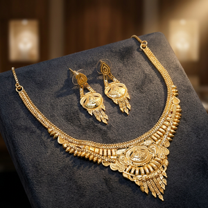 Wholesale Forming 14K 18K 24K Gold Plated Necklaces Set, Floral Design Jewelry Set, Fashion Jewelry, Brass Gold Filled Jewelry. - Product Image 2