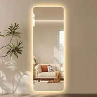 Miroir mural rectangulaire sans cadre Art Déco avec éclairage LED intégré, rétroéclairé, intelligent, pour corps entier, directement de l'usine