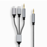 Câble audio AUX 3 en 1, prise jack 3,5 mm, cordon stéréo HiFi tressé, adaptateur Type C mâle vers mâle pour haut-parleur de voiture, téléphone Android