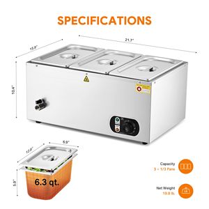 Calentador de Alimentos Eléctrico Comercial HUAZE para Mostrador, Temperatura Ajustable de 86-185F - Product Image 3