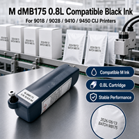 Kompatibel 800ml M MB175 Hitam dengan Chip Tag RFID untuk Printer Coding CIJ 9018 9028 9029 9040 9410 9450