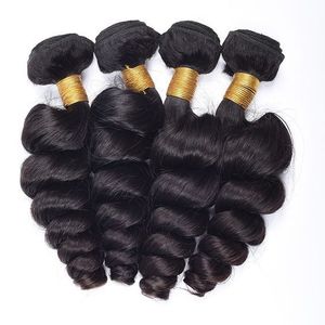 ผมมนุษย์แบบลอนคลื่นหลวมๆ น้ำหนัก 100 กรัม แบบ Double Drawn Brazilian Remy พร้อมแผ่นปิดผม 4x4 ลอนธรรมชาติ สำหรับผู้หญิงผิวสี - Product Image 4