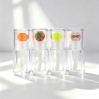 Tubes de brillant à lèvres vides de 4 ml avec couvercle motif fruits, tubes de baume à lèvres, flacons de brillant à lèvres transparents, tubes mignons motif fruits