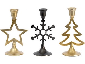 Candelabros navideños de metal hechos a mano, Juego de 3 soportes de aluminio para decoración del hogar - Product Image 2