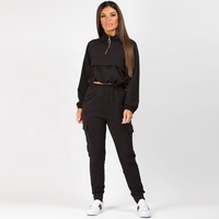 PIHA SPORTS Survêtement de course décontracté en polaire pour femme, en polyester/coton, personnalisable, comprenant un sweat à capuche et un pantalon de sport 2-en-1