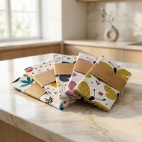 Essuie-tout de cuisine rectangulaire 100 % coton gaufré à motif floral, durable, hypoallergénique, écologique et lavable en machine pour la vaisselle