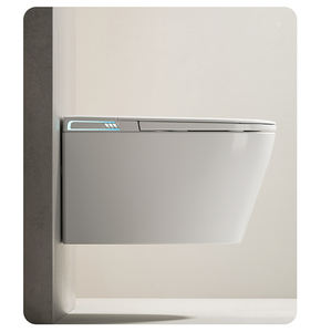 ผนังติดตั้งสมาร์ทสีดำสีขาวกาลักน้ำชักโครกเซรามิกที่มี P-TRAP ยาวควบคุมสำหรับโรงแรมวิลล่าอพาร์ทเมน - Product Image 4