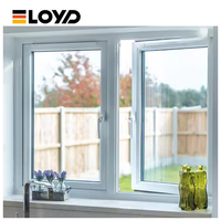 Ventanas Modernas a Prueba de Huracanes, Diseño Personalizado de Doble Vidrio Templado, Marco de Aluminio, Ventanas Abatibles para el Hogar