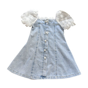 Nuevo Diseño, Mejor Precio Directo de Fábrica 2022, Vestido Informal de Verano de Mezclilla para Niñas, Mangas Regulares, Uso Diario - Product Image 5