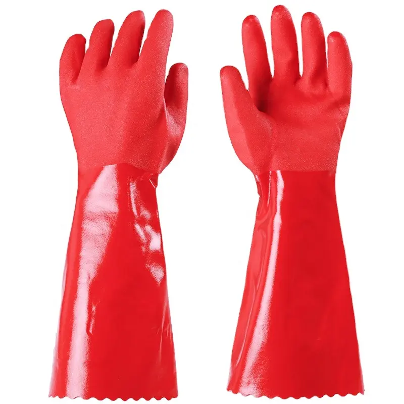 卸売ゴム手袋ラフサンディ仕上げゴムPVCコーティング作業用手袋石油産業用