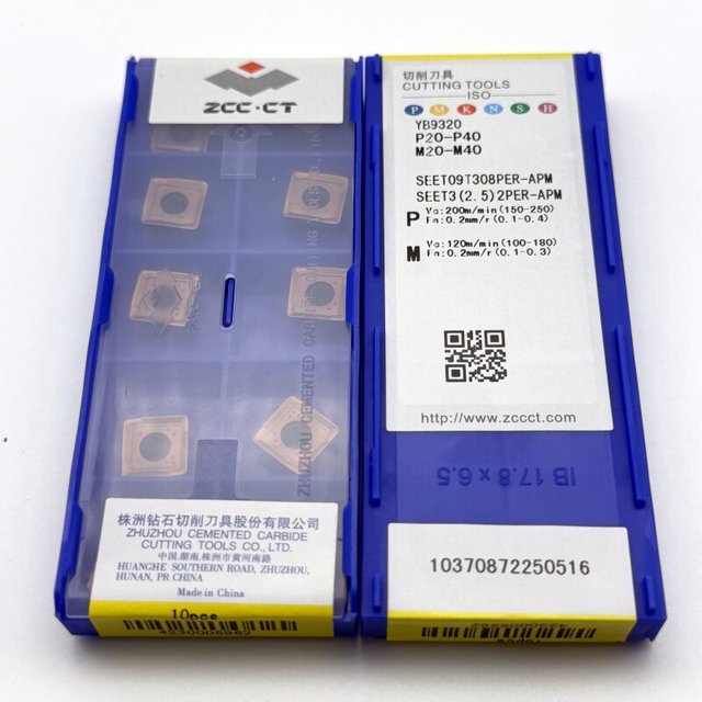 ZCC Turning Tools Inserts Tungsten Carbide Insert SEET09T308PER-PM APM YBG202/YB9320 Indexable Face Milling Insert for CNC Lathe