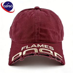 Gorra de Béisbol QZFSO Personalizada con Bordado 3D Desgastado, Estilo Vintage, Impermeable, de 6 Paneles, con Visera Curva, Ajustable, de Algodón - Product Image 1