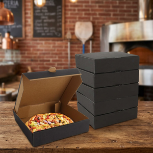 Boîtes à pizza miniatures rigides réutilisables avec logo en relief personnalisé, en carton noir de qualité alimentaire, pour emballages cadeaux de gelée, de sushi, de sucre, d'huile d'olive - Product Image 3
