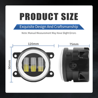 3.5 pouces 30W LED antibrouillard blanc ambre Halo DRL nouveau pour Jeep Wrangler 12V pour Dodge 4x4 tout-terrain pare-chocs feux de jour