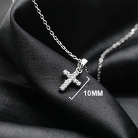Collier classique avec pendentif mini croix en zircon, en argent sterling 925, bijoux quotidiens pour femmes, fabrication sur mesure