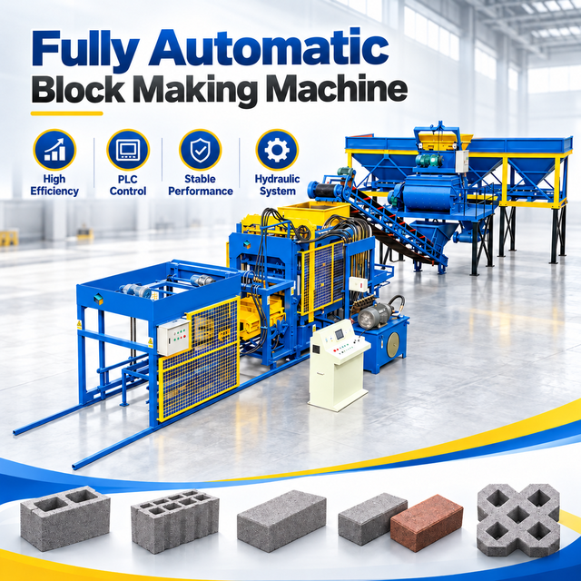 QT6-15 Automatic Concrete Block Making Machine Interlocking Brick Machine for Hollow Cement Blocks