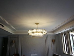 Personalizzato soggiorno secondo piano lampadario di cristallo in metallo dorato rotondo illuminazione decorativa lampada da <span class=keywords><strong>soffitto</strong></span> - Product Image 2