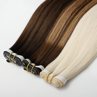 Extensions de cheveux invisibles Genius Weft en gros, longues, à bandes adhésives, en cheveux humains bruts vierges, grandes bandes adhésives, couleur marron
