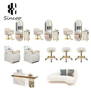 Sillón de Barbería Giratorio Moderno de Alta Gama, Silla de Estilismo Profesional con Discos Electrochapados, Silla para Salón de Belleza - Product Image 2