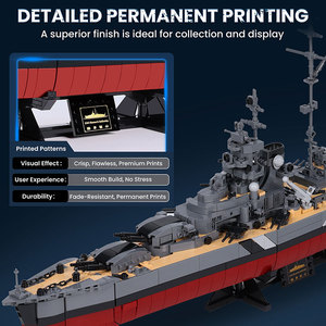Ensemble <span class=keywords><strong>de</strong></span> blocs <span class=keywords><strong>de</strong></span> construction JMBricklayer Grand Navire <span class=keywords><strong>de</strong></span> <span class=keywords><strong>Guerre</strong></span> Bismarck 2537 pièces en plastique, 14 ans et plus, décoration pour la maison et le bureau, jouet <span class=keywords><strong>de</strong></span> construction pour garçons - Product Image 4