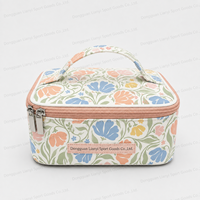 Sac de rangement pour outils de beauté en polyester 900D imprimé intégral avec poignée en forme de boîte et doublure 210D pour accessoires de beauté, fabrication OEM