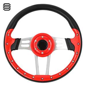 คลับคาร์ EZGO G29 ไดรฟ์ โมดิฟายด์ 14 นิ้ว สีแดง PU(B) อุปกรณ์เสริมรถกอล์ฟ ปลอกหุ้มพวงมาลัย - Product Image 4