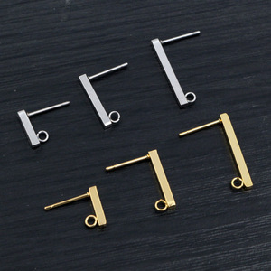 Postes para Pendientes de Barra para Fabricación de Joyas, 10x2mm 15x2mm 20x2mm, Acero Inoxidable, Plata y Oro - Product Image 2