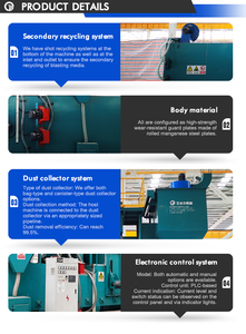 Hiệu quả tự động thép chùm bắn nổ mìn Máy gỉ loại bỏ PLC kiểm soát thép đánh bóng cho hội thảo - Product Image 3