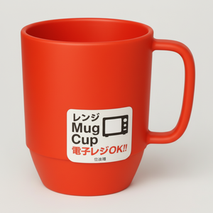 Inomata tazza rossa da bere a microonde tazza colorata per bevande calde - Product Image 1