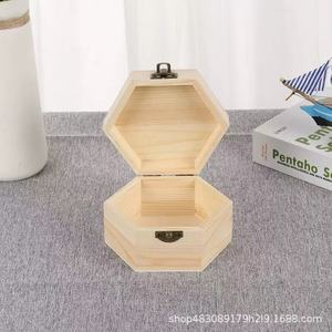 Caja de joyería hexagonal de madera maciza, organizador de almacenamiento de 10cm para sala de estar, diseño sencillo - Product Image 3