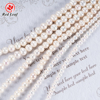 Readleaf vente en gros 3A perle d'eau douce naturelle blanche AAA 4mm près de perles rondes perles en vrac pour la fabrication de bijoux