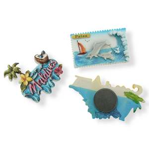 Aimant de réfrigérateur 3D en résine personnalisable en gros, peint à la main style océan, souvenir touristique avec logo, autocollant magnétique en forme de logo - Product Image 2