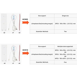 3DSWAY Bambu Lab Kit de carte de rétroéclairage LED Lithophane PLA CMYK Bundle 3D Print Photo 96/192x144mm DIY Model KC009/KC010 - Product Image 4