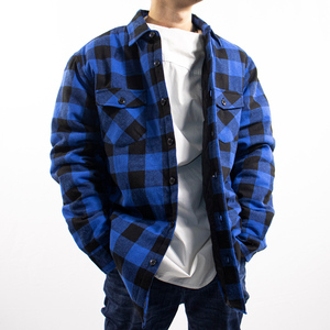 High Quality Fashion Comfortable Orange Plaid Mens Hooded <strong>Flannel</strong> Shirt <strong>Jacket</strong> - Product Image 2