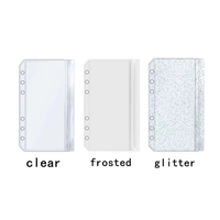Pochettes à anneaux en PP à paillettes avec logo personnalisé, format A5, A6, A7, 6 trous, sans fermeture éclair, pour organiser l'argent et les documents – Vente chaude