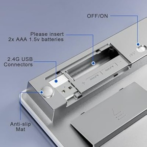 Clavier numérique sans fil ergonomique BT5.0 double mode avec calculatrice d'affichage, 34 touches, clavier numérique portable pour Win/Mac - Product Image 5