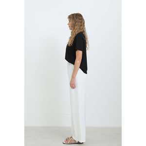 Pantalones Anchos de Cintura Alta para Mujer, Crepé Transpirable, Verde 18103PNT - Product Image 2