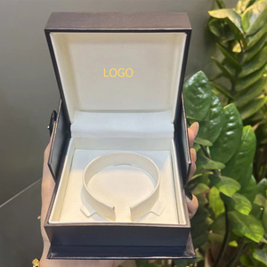Luxury <b>Black</b> Double Door Watch Gift <b>Box</b> Customized Logo Velvet Lined Wrist Watch Bracelet Bangle Display Packaging <b>Box</b> - Product Image 2