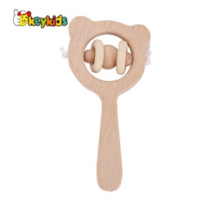2024 High Quality Wooden <strong>Baby</strong> Wrist <strong>Rattles</strong> with Customize W08K281 - Product Image 4