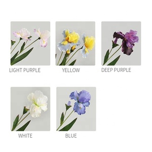 ดอกไอริสประดิษฐ์ 2 หัว สีขาว น้ำเงิน ม่วง ผ้าไหม สำหรับตกแต่งงานแต่งงาน คริสต์มาส ฮาโลวีน และบ้าน ขายส่ง - Product Image 6