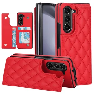 Luxury For Samsung Galaxy Z Fold 5 Wallet Phone Case Z Fold 3 4 Fashion Leather Case