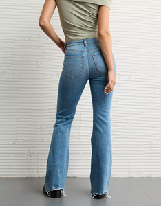 2025 Đầu Mùa Xuân Mỹ Cổ Điển Phong Cách Phụ Nữ Rắn Denim Jeans Ánh Sáng Thoáng Khí Rửa Cao Eo Khởi Động Cắt Rách loe - Product Image 6