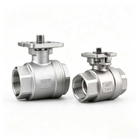 Vanne à boisseau sphérique en acier inoxydable 304 à double joint NPT, haute plateforme, PN16, joint en PTFE, 1/2 po à 2 po, OEM, pour l'huile, le gaz, l'eau et la protection incendie