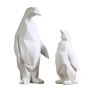 เรซิ่น Origami รูปหลายเหลี่ยมสัตว์รูปปั้นนกเพนกวิน