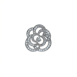 Anello di Diamanti T0028 in Oro Bianco, Taglio Brillante Rotondo, Certificato GIA, Gioiello di Lusso da Donna per Fidanzamento, Misura 6 - Product Image 1