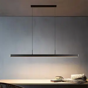 Lampadario minimalista per sala da pranzo moderno minimalista Led lungo tavolo da pranzo lineare sala da pranzo lampadario da Bar lampada da ufficio nordica